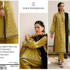 Zara Shahjahan 2223 Premium Airjet Dhanak Embroidered Suit
