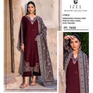 IZEL 7650 embroidered Airjet Dhanak 3 piece winter suit